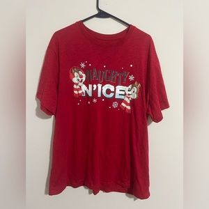 Disney Chip And Dale Naughty N'Ice 2021 Christmas Holiday T-Shirt Men’s XL